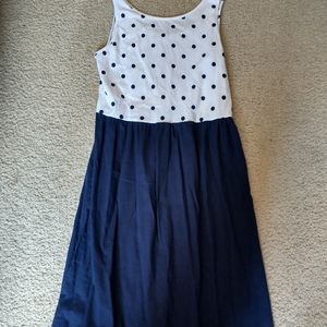 Blue and White Polk a Dot Dress